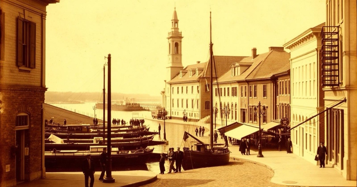 Sepia archival photograph of nineteenth-century Natchez waterfront.